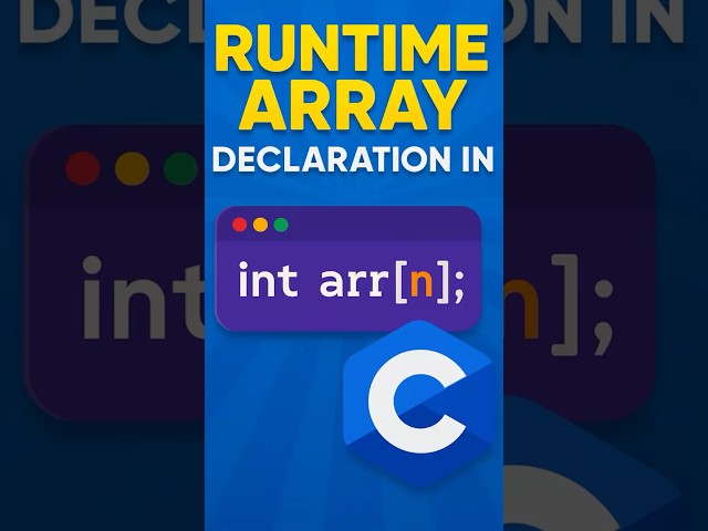 C Runtime Array Declaration 🔥 | Learn in 60 Seconds! #shorts #ytshorts
