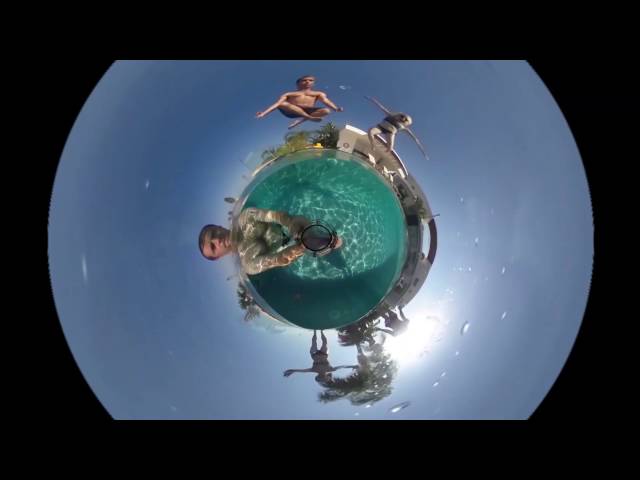 Swimming Pool Jump with 360bubble - tiny planet