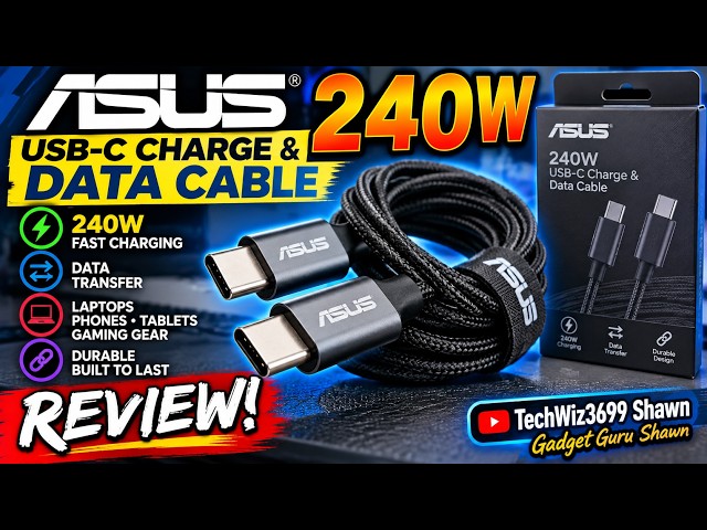 ASUS 240W USB-C Charge & Data Cable Review | Fast Charging & Data Transfer