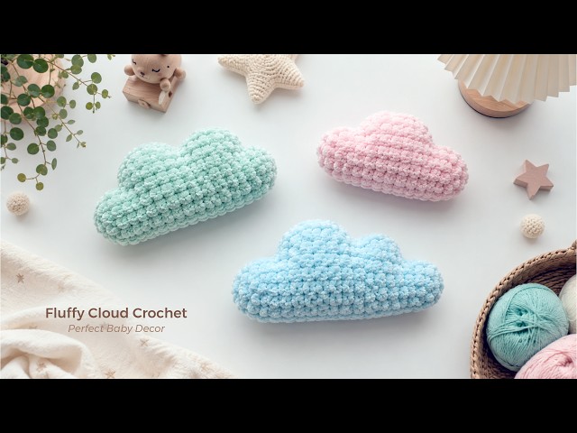 Easy Crochet Cloud Pillow ☁️ | Soft Plush Nursery Decor Tutorial for Beginners
