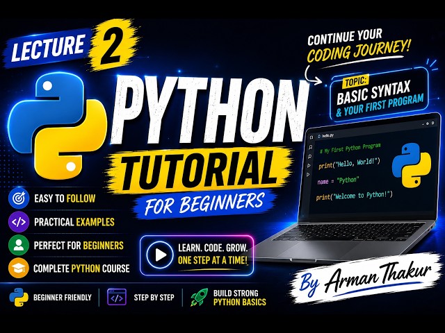 Python Tutorial for Beginners | Variables, Data Types, Operators & Programs