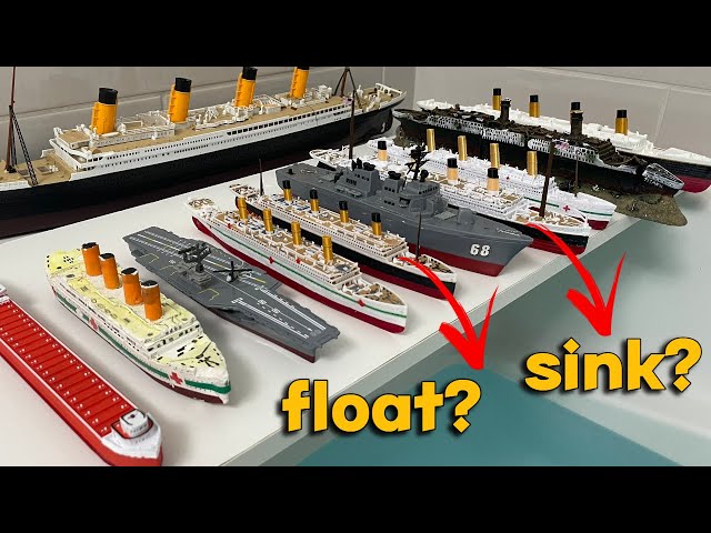 We Tested All These Ships in the Water [ Titanic, Britannic, Fitzgerald ] Will they Sink or Float?
