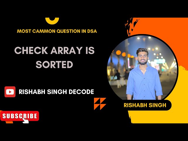 Check Sorted Array in Java | DSA Coding Interview Question