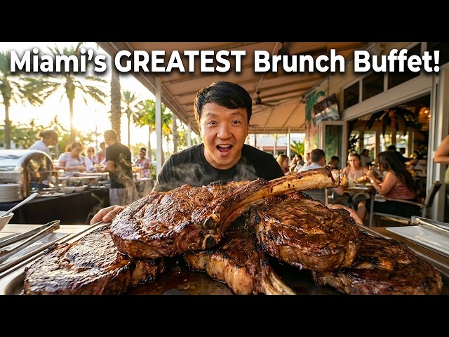 INSIDE Miami's GREATEST All You Can Eat TOMAHAWK STEAK & Seafood BRUNCH BUFFET!