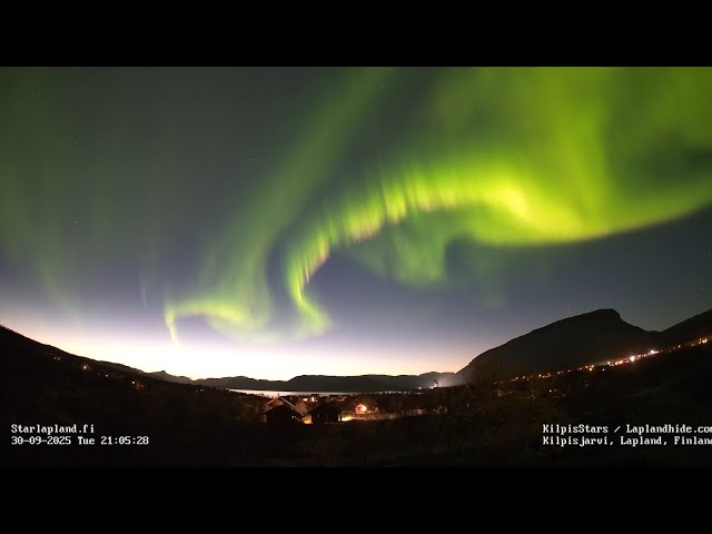  Northern Light Live Kilpisjärvi, Finland. North view