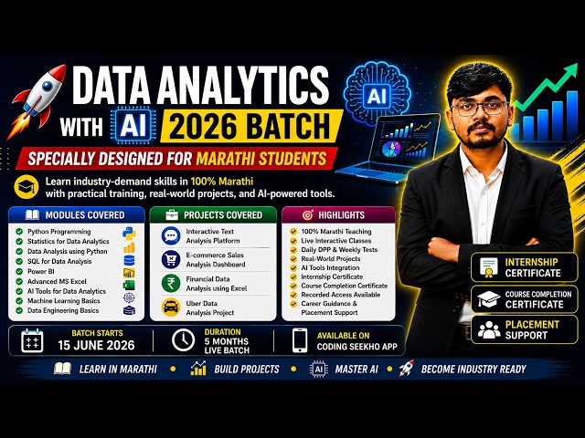 Day 01: Introduction to Data Analytics | What is Data Analytics? Career, Scope & Roadmap in Marathi