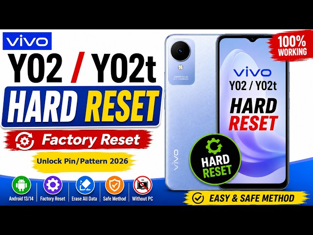 How To Vivo Y02/ Y02t  Hard Reset | Vivo Y02/ Y02t Unlock Pattern / Pin Password || Without Pc 2026