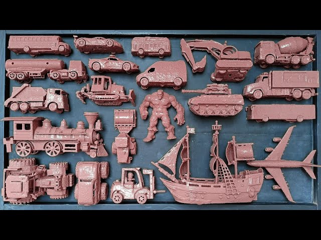 🚜👷Membersihkan Mainan Mobil Balap,🚧🏗️ Kereta Api, Truk Molen, Excavator, skibidi toilet