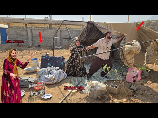 Jealousy and hatred: husband hates the second wife and ruins her tent: The first wife did not return