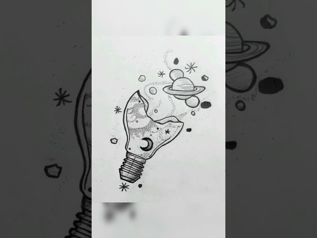 Space drawing ideas part 1 🚀🌌 #simple #aestheic #drawing #artbymuqadas