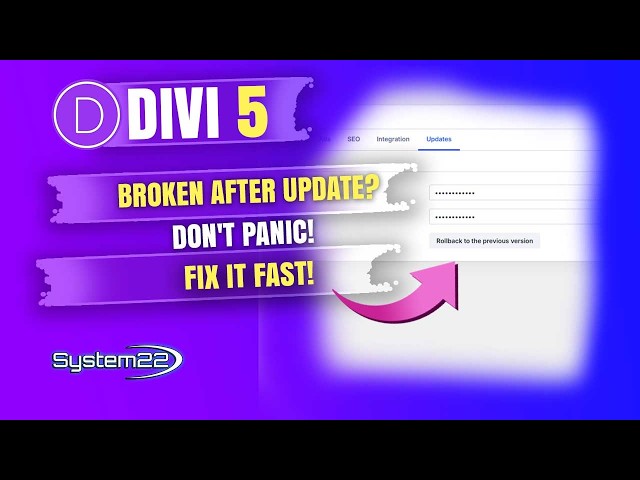 Divi 5 Not Working After an Update? Here's the Easy Fix!