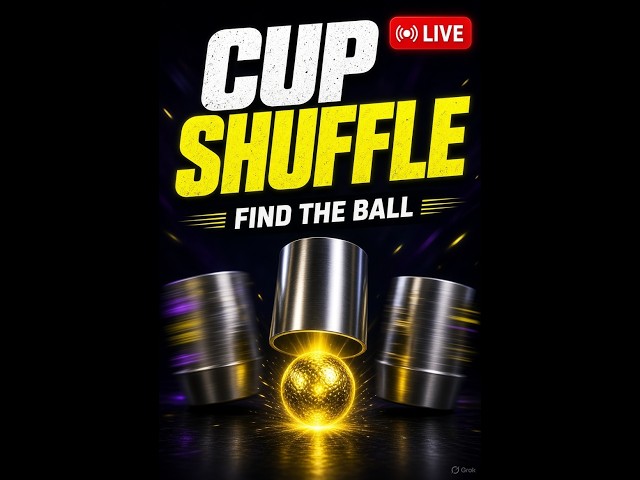LIVE Cup Shuffle Game HTML | Find the Ball Challenge – Play Along!