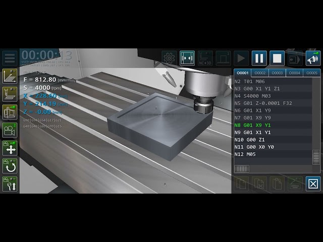 CNC mill G01 linear interpolation continues tool path