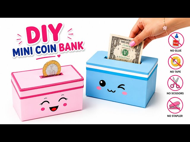 DIY easy origami money bank | No glue No scissors | Easy paper craft | School project 