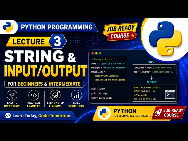Python String & Input/Output [Lec 3] | Python Tutorial 2026