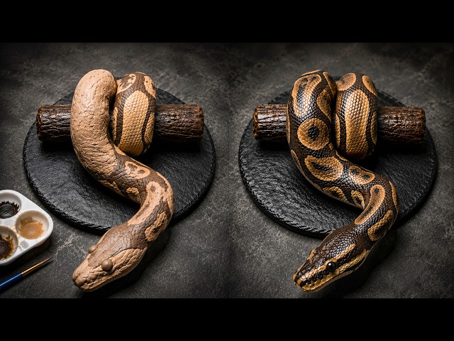 How to Make a Ball Python Snake with Clay | DIY Realistic Snake | EKAA ARTISTRY