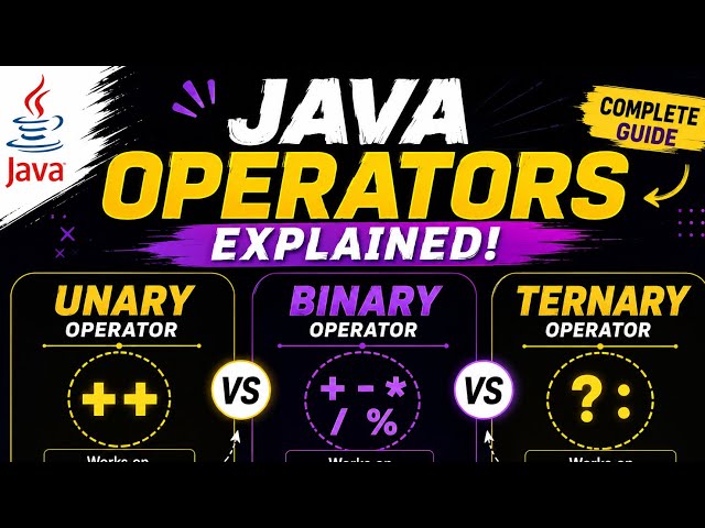 Java Operators Explained | Unary vs Binary vs Ternary Operator in Java | Complete Beginner Tutorial
