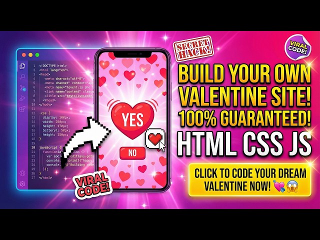 😍How to Build a Valentine Website She Can't Say No! ❤ Source Code | Get Notified when She Clicks Yes