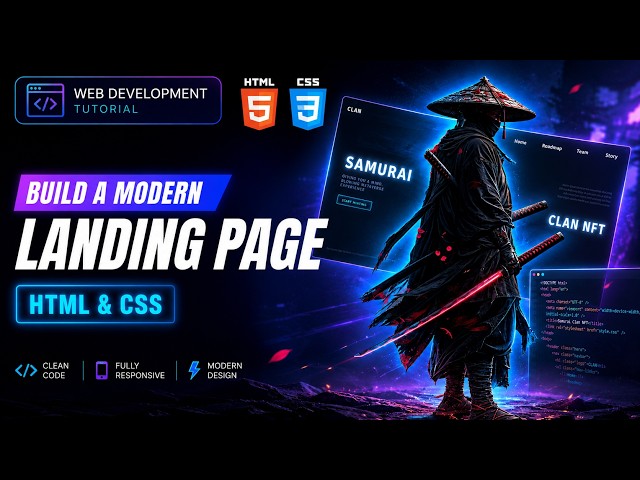 Modern HTML & CSS Hero Section Design | Futuristic Dark Theme UI