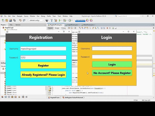 Java Project - Registration and Login Form Using Netbeans and MYSQL Database