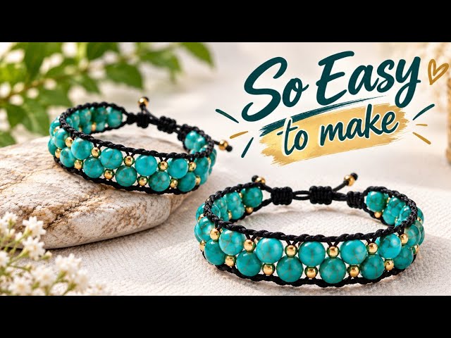 This Turquoise Bracelet Looks Expensive‼️But It’s So Easy🔥