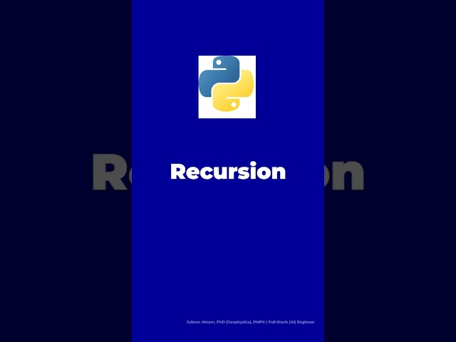 Recursion #python #pythonprogramming #shorts