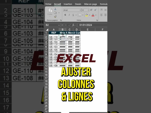 Excel adjusts columns and rows in 1 click (saving time)