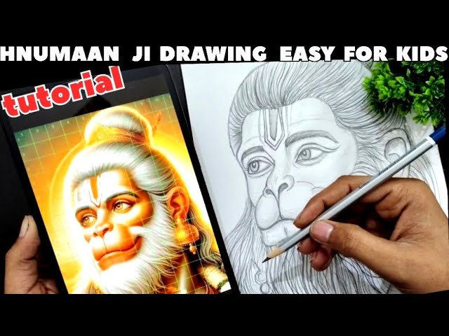 How To Draw Hnumaan ji, Hunuman ji Drawing, Step by step Tutorial 