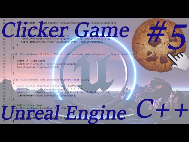 Unreal Engine 5 C++ Создание игры Cookie Clicker/ #5 Добавление логики на копку, UMaterial Inctance