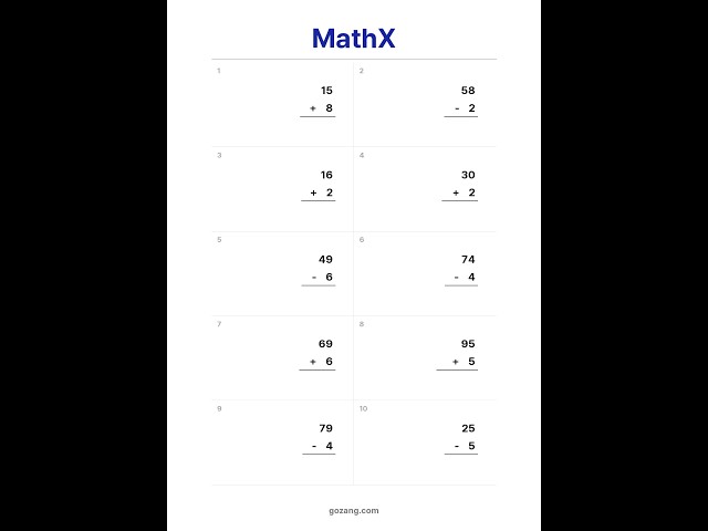 Free Beginner Math Worksheet #30 | Addition & Subtraction Practice
