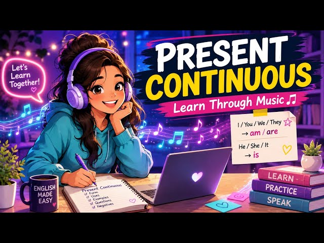 Present Continuous Tense 🎵 Learn English Through Music | Grammar Song