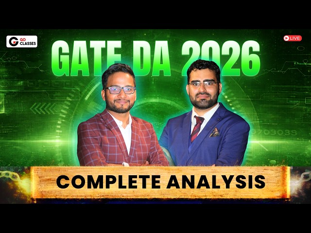 GATE DA 2026 : Complete Analysis | All 65 Questions(Memory Based), Answers, Difficulty Level, CutOff
