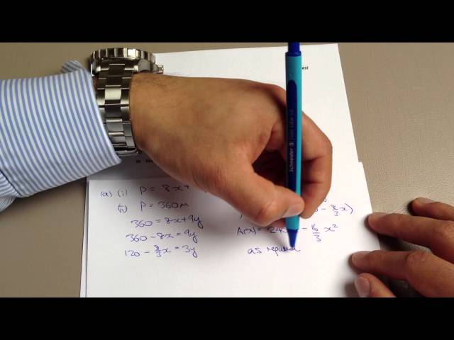 Differentiation: Optimisation Higher Exam Question 1