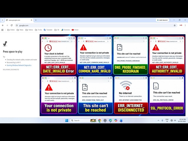How to Fix All Internet Errors NETERR, “Connection Not Private” & “Site Can’t Be Reached”