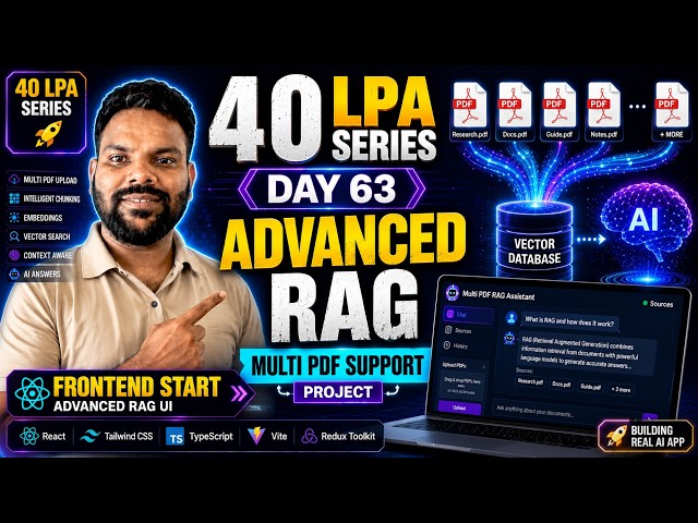 40 LPA Series Day 63 | Build Advanced RAG Frontend | React, Vite & Tailwind CSS