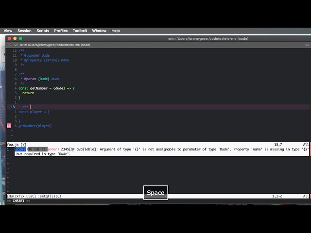 vim with ts via jsdoc
