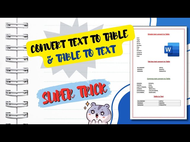 MS WORD TEXT TO TABLE  || MS WORD TABLE TO TEXT || TIPS AND TRICKS