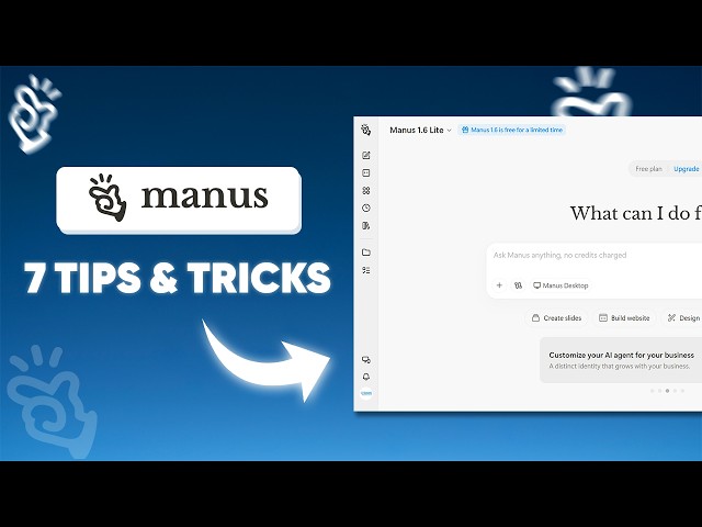 Top 7 Manus AI Tips & Tricks in 2026 | Best AI Agent