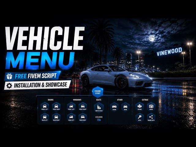 FiveM Vehicle 🚗 Control Menu Script | Modern UI | Full Showcase & Install