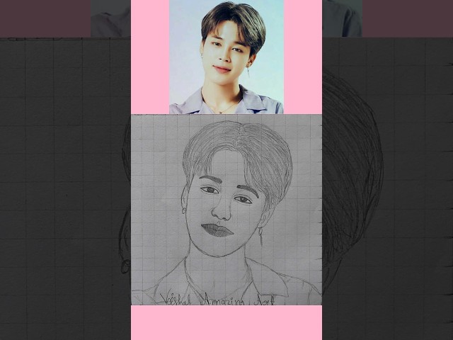 BTS jimin drawing ❣️✨🩷#bts #jimin  #art #drawing #lovestatus
