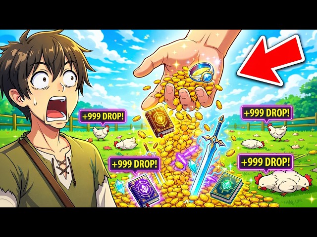 Every Monster Kill Gives Him UNLIMITED ATTRIBUTE POINTS so He FARMED Chickens FARM 1 YEAR
