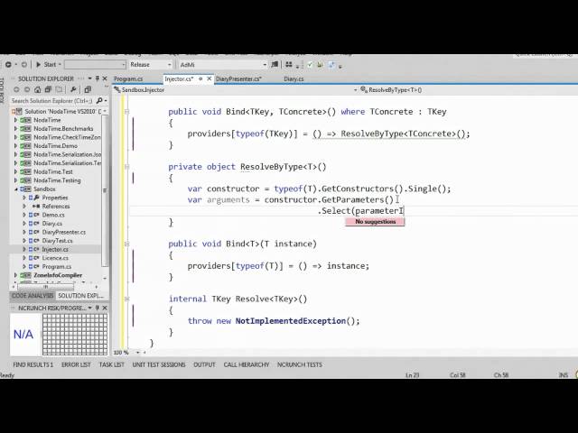 Jon Skeet Creates an IoC Container