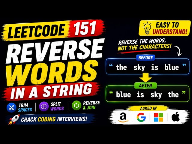 Reverse Words in a String 🚀 Easy String Trick | Leetcode 151