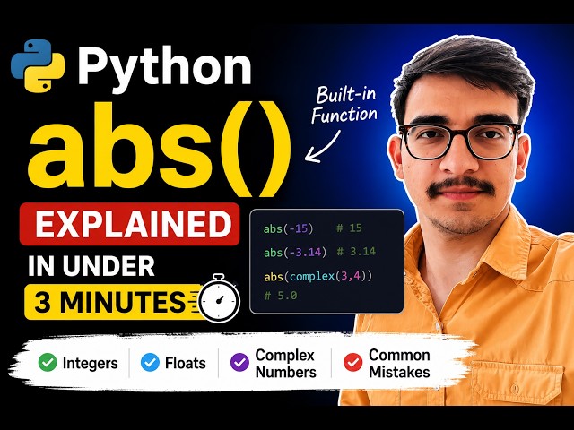 Python `abs()` Function Explained in Under 3 Minutes