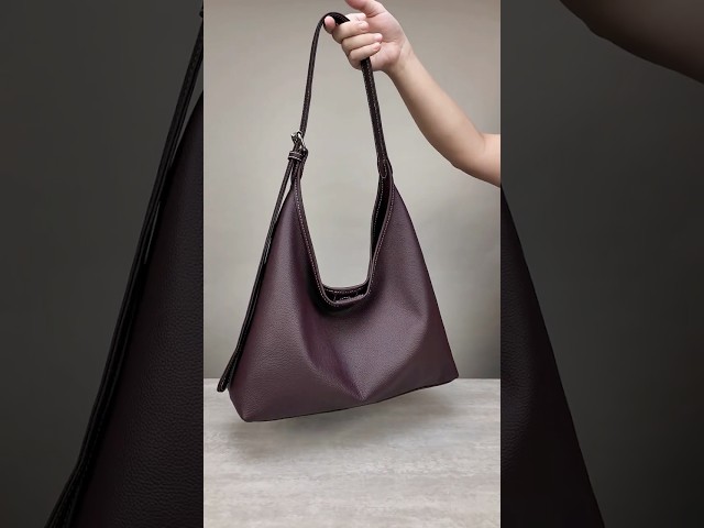 Making Elegant Hobo Bags with Pebble Grain Full Calf Leather #HoboBag #Leather #PebbleGrain
