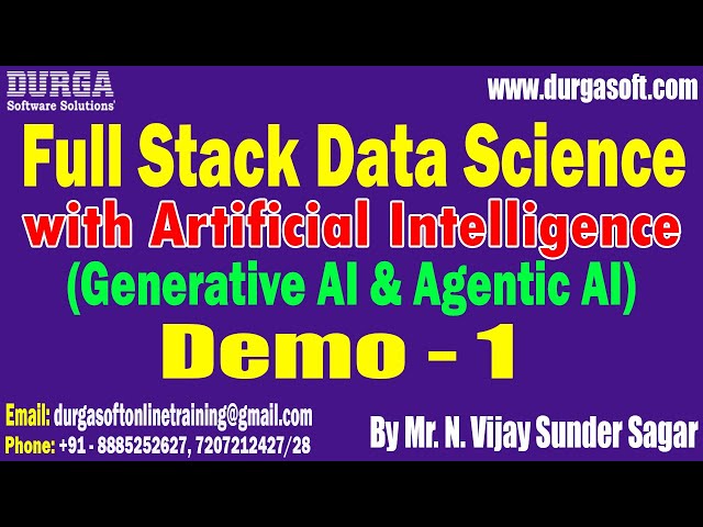 FULL STACK DATA SCIENCE with Artificial Intelligence tutorials || by Mr. N. Vijay Sunder Sagar