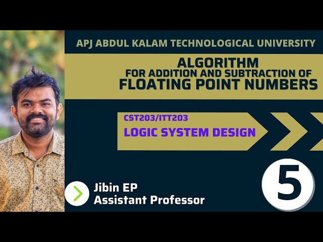 Algorithm for Floating Point Addition and Subtraction | CST203 | Logic System Design | KTU
