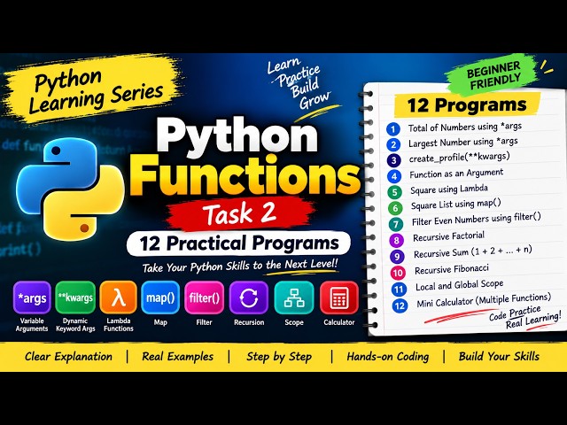 Advanced Functions Concepts | 12 Practical Programs