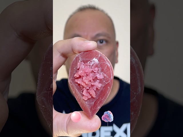 👂ASMR SILKY GEM CRYSTAL CANDY CRYSTALICIOUS 2.0 BUBBLE GUM-COTTON CANDY EATING SOUNDS👂#shorts