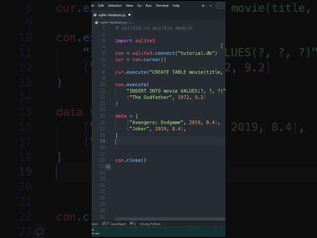 Sqlite3 In Python Under 60 seconds